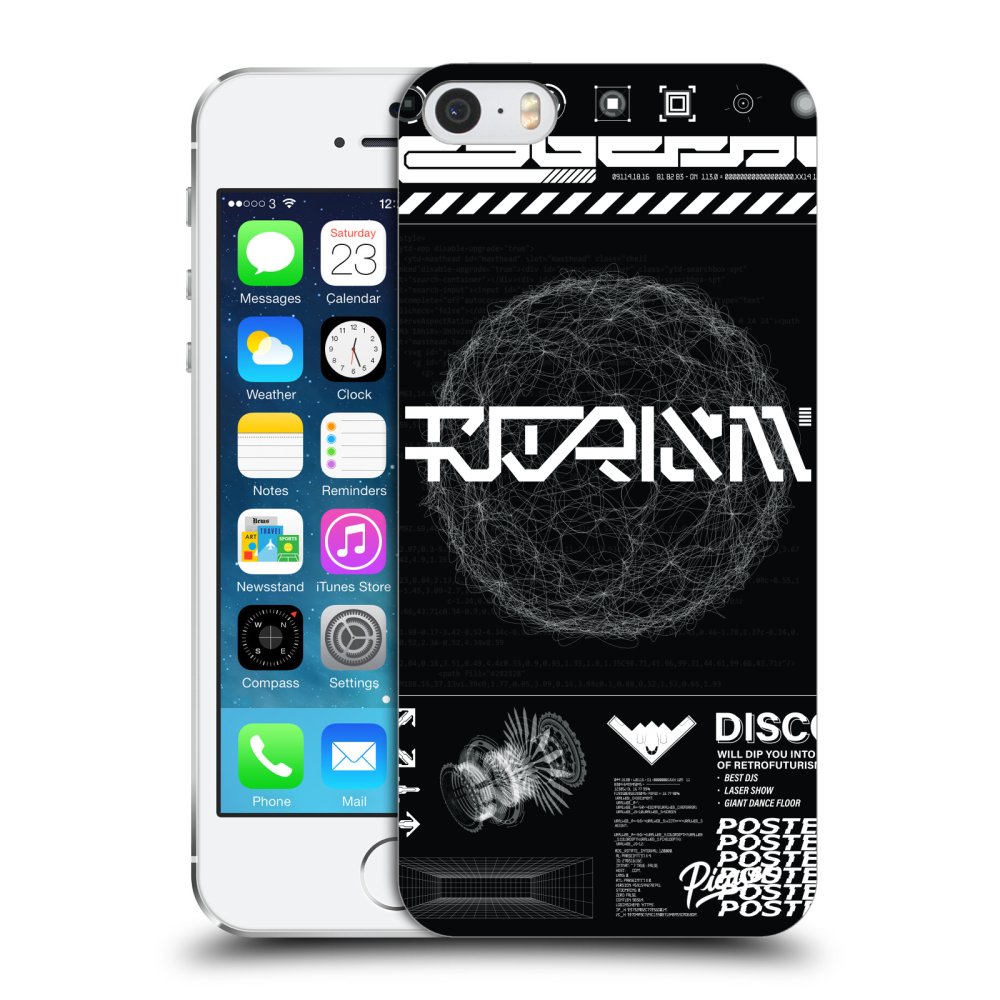 Apple iPhone 5/5S/SE Hülle - Transparentes Silikon - BLACK DISCO