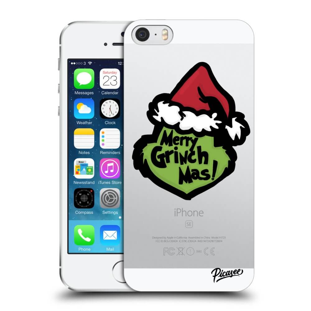 Apple iPhone 5/5S/SE Hülle - Transparentes Silikon - Grinch 2