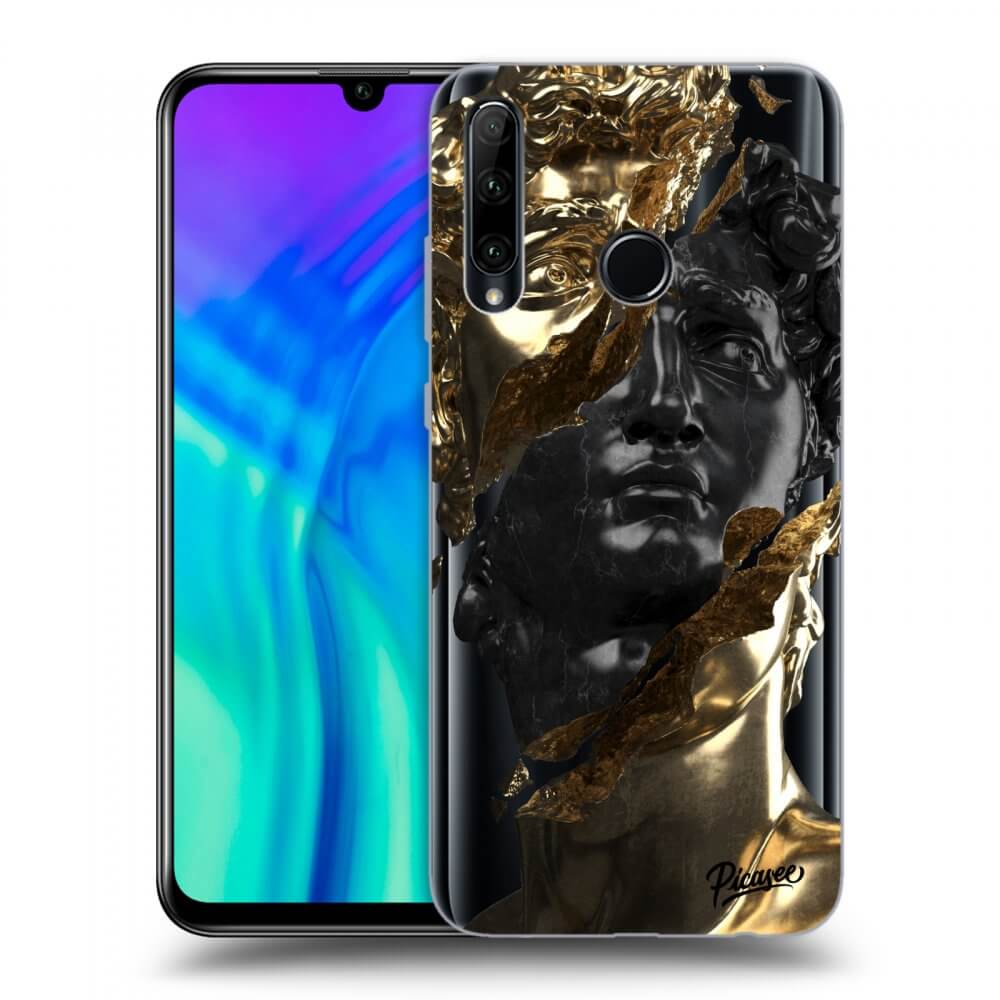 Honor 20 Lite Hülle - Transparentes Silikon - Gold - Black