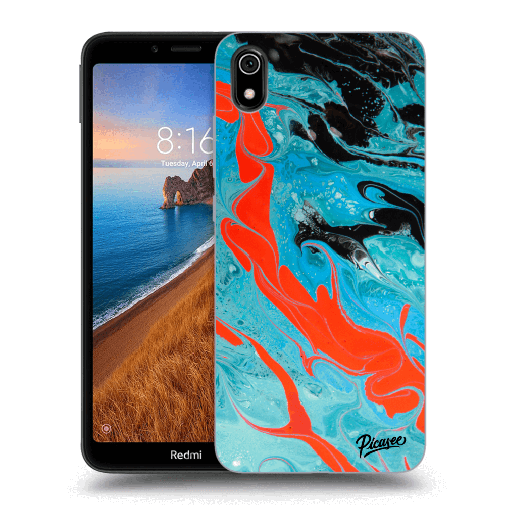 Xiaomi Redmi 7A Hülle - Transparentes Silikon - Blue Magma