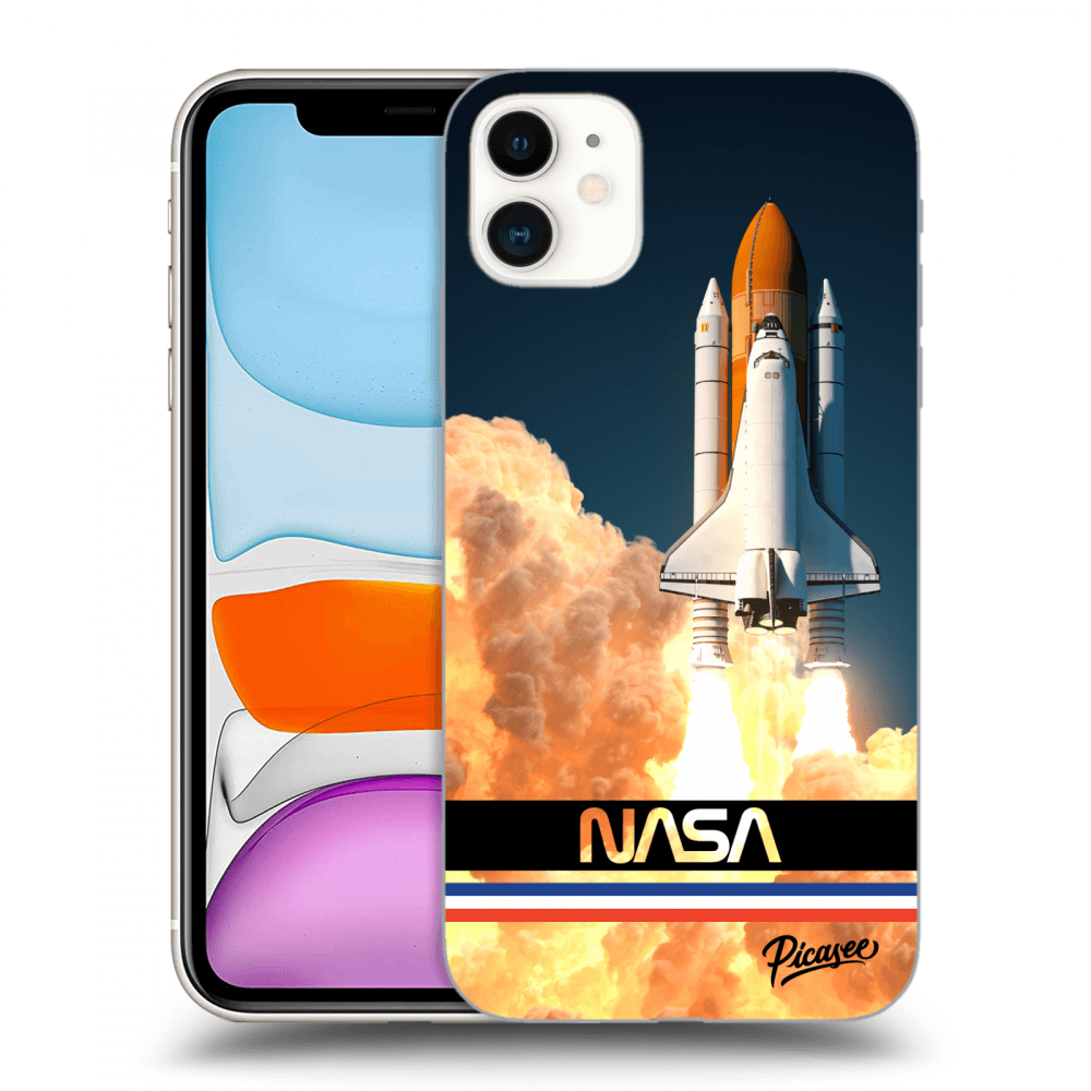 Apple iPhone 11 Hülle - Schwarzes Silikon - Space Shuttle