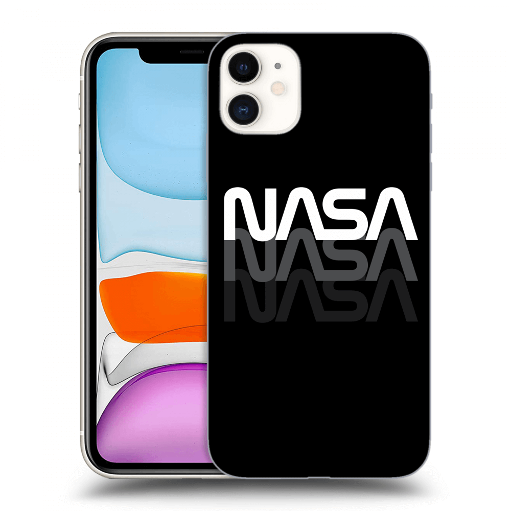 Apple iPhone 11 Hülle - Schwarzes Silikon - NASA Triple