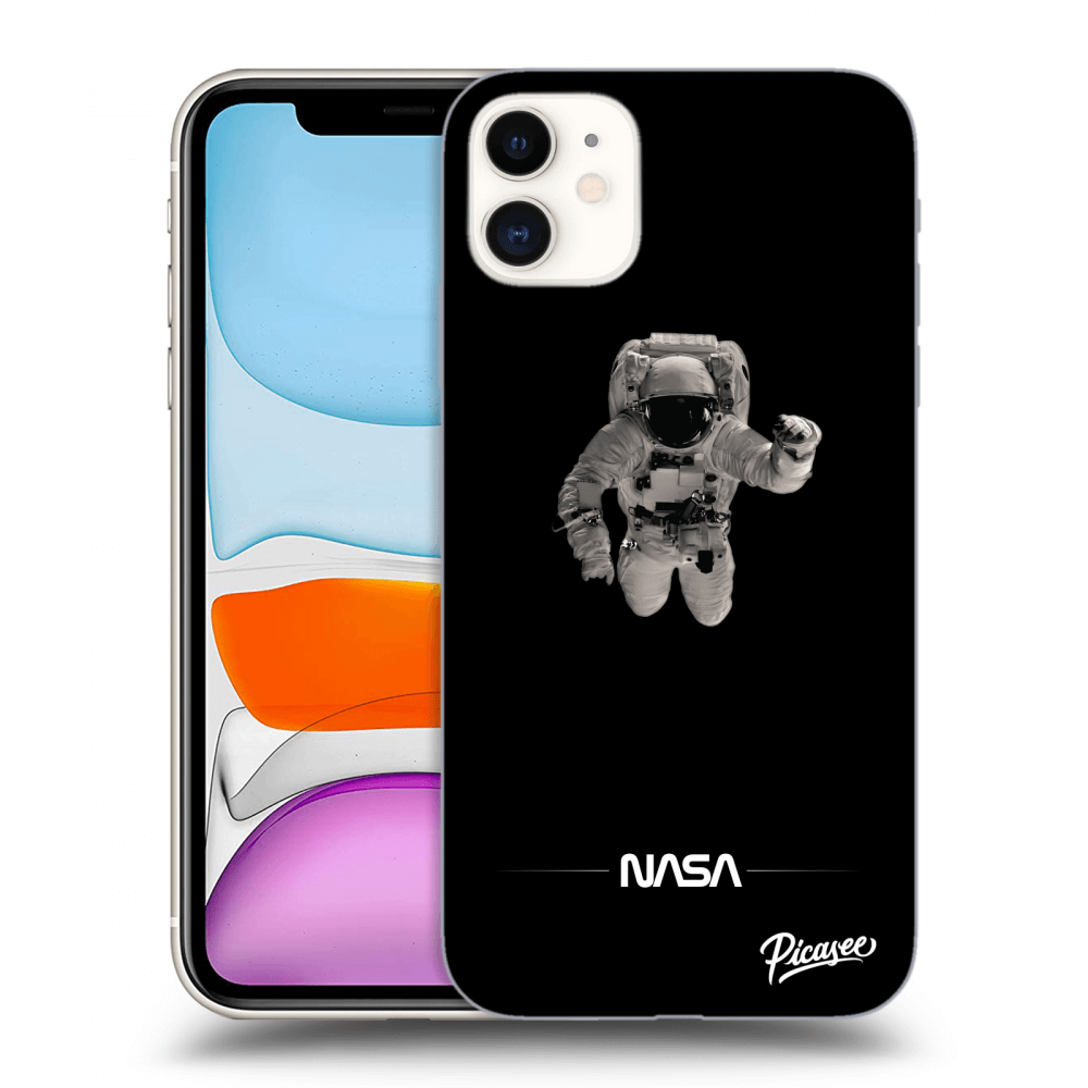 Apple iPhone 11 Hülle - Schwarzes Silikon - Astronaut Minimal