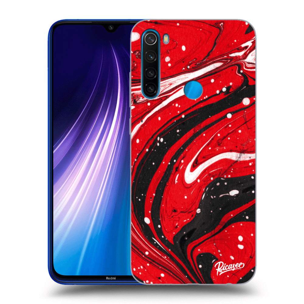 Xiaomi Redmi Note 8 Hülle - Transparentes Silikon - Red Black