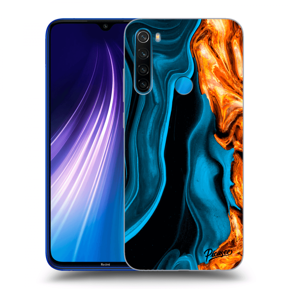 Xiaomi Redmi Note 8 Hülle - Schwarzes Silikon - Gold Blue