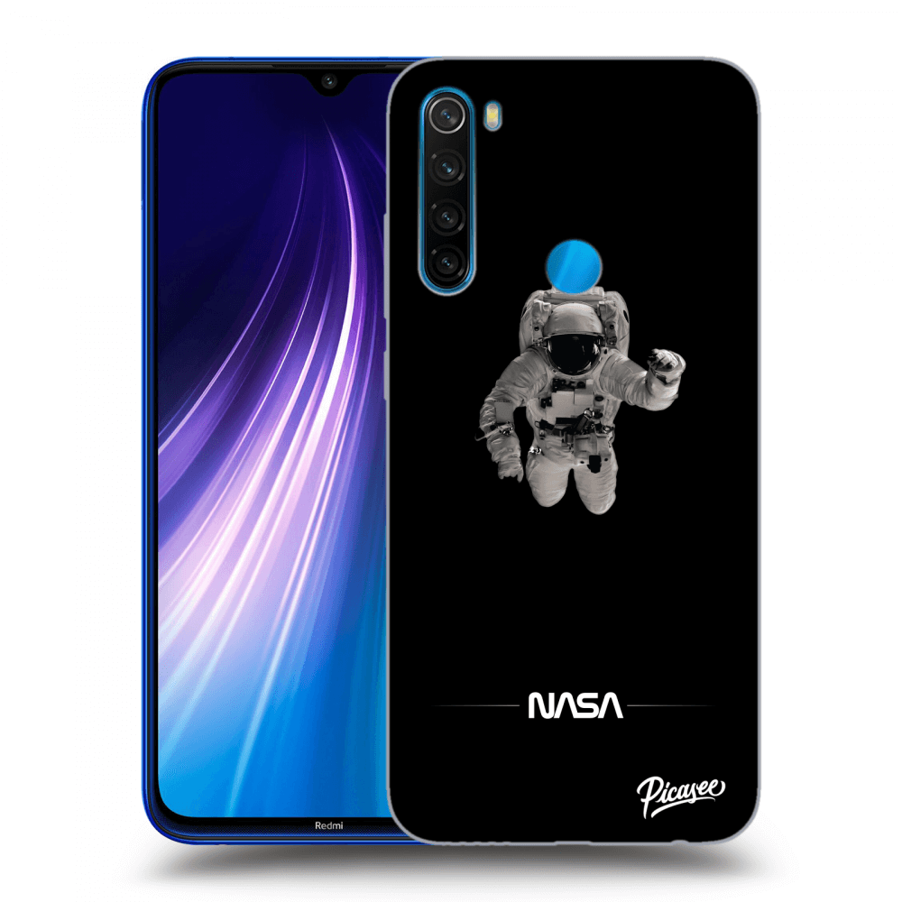 Xiaomi Redmi Note 8 Hülle - Schwarzes Silikon - Astronaut Minimal