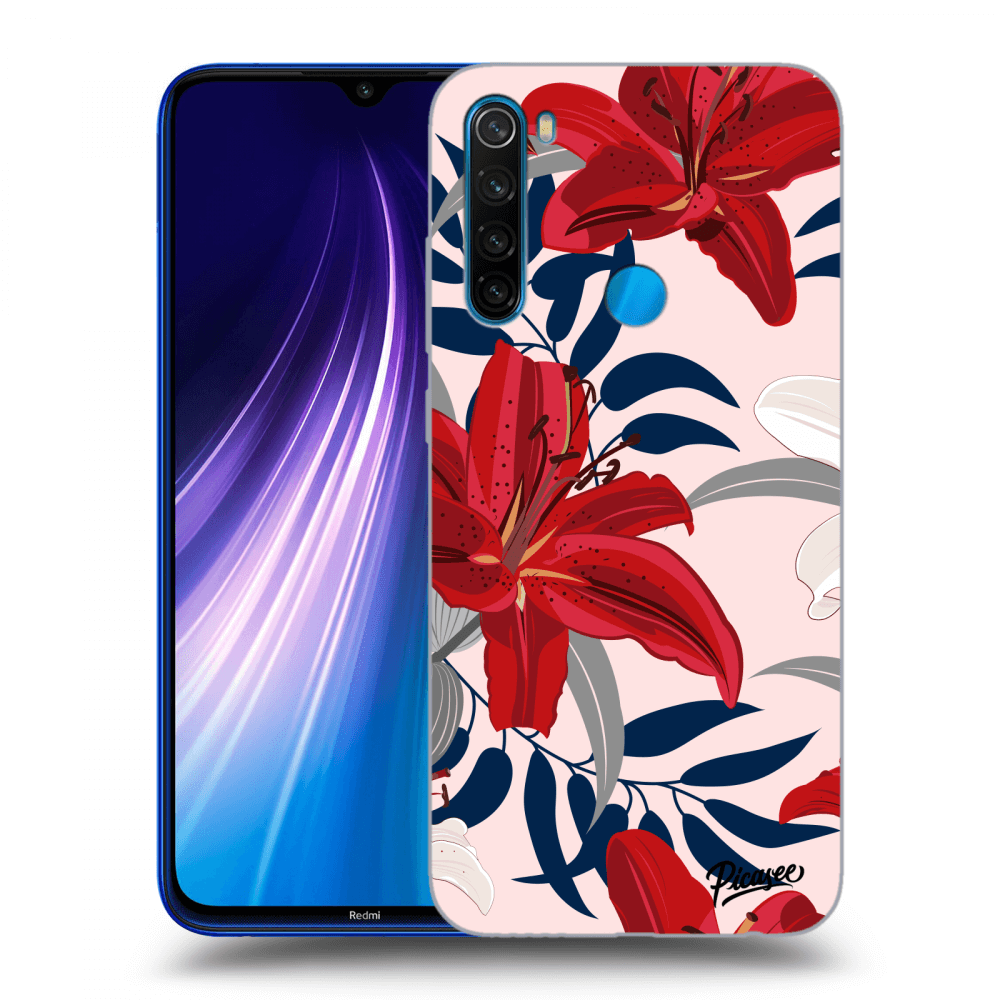 Xiaomi Redmi Note 8 Hülle - Transparentes Silikon - Red Lily