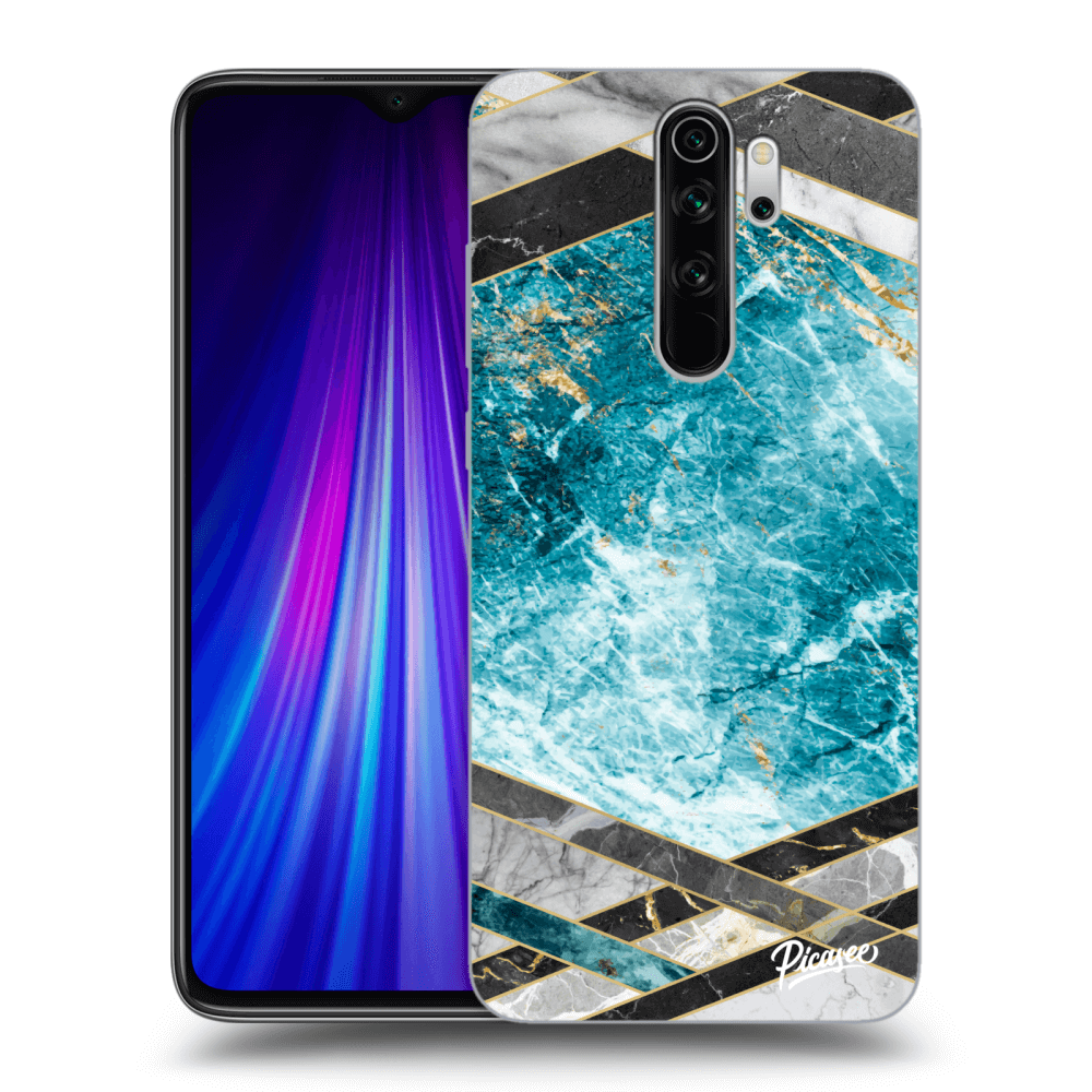 Xiaomi Redmi Note 8 Pro Hülle - Transparentes Silikon - Blue Geometry