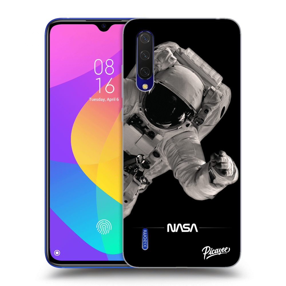 Xiaomi Mi 9 Lite Hülle - Schwarzes Silikon - Astronaut Big