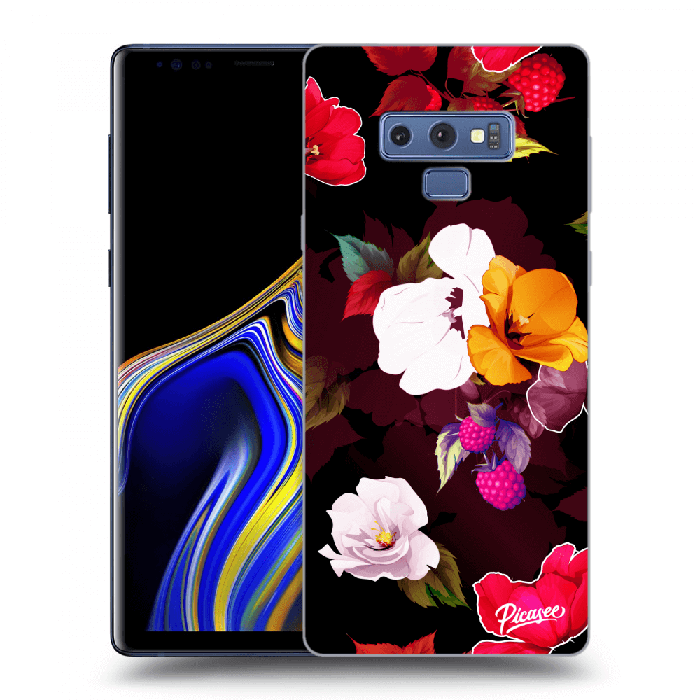 Samsung Galaxy Note 9 N960F Hülle - Schwarzes Silikon - Flowers And Berries