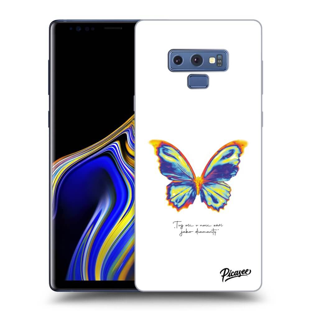 Samsung Galaxy Note 9 N960F Hülle - Schwarzes Silikon - Diamanty White