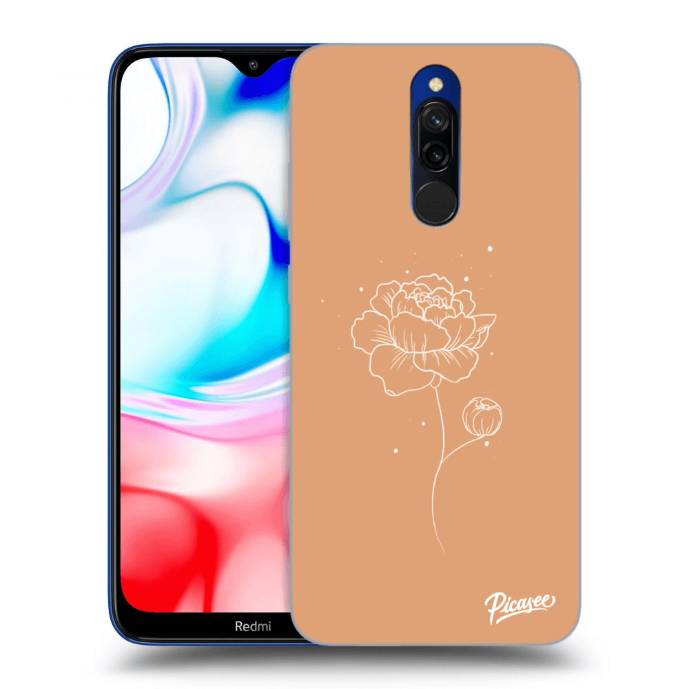 Xiaomi Redmi 8 Hülle - Transparentes Silikon - Peonies