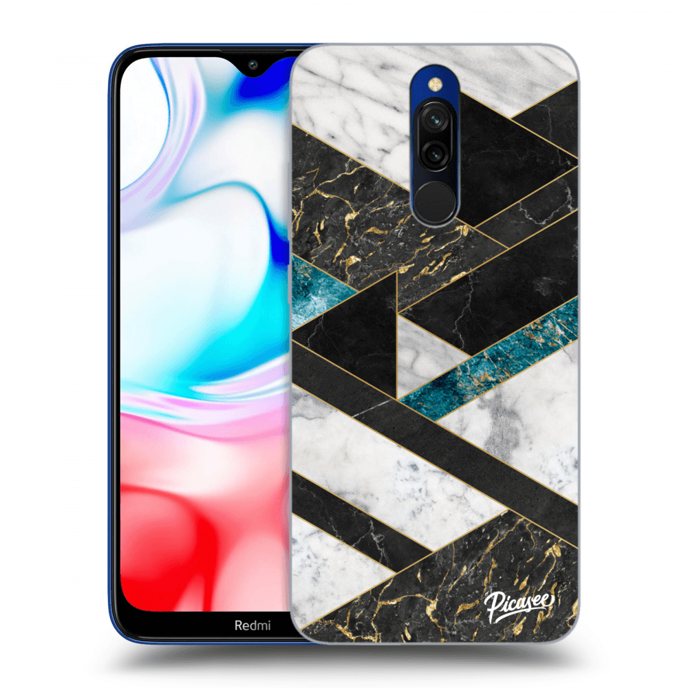 Xiaomi Redmi 8 Hülle - Transparentes Silikon - Dark Geometry