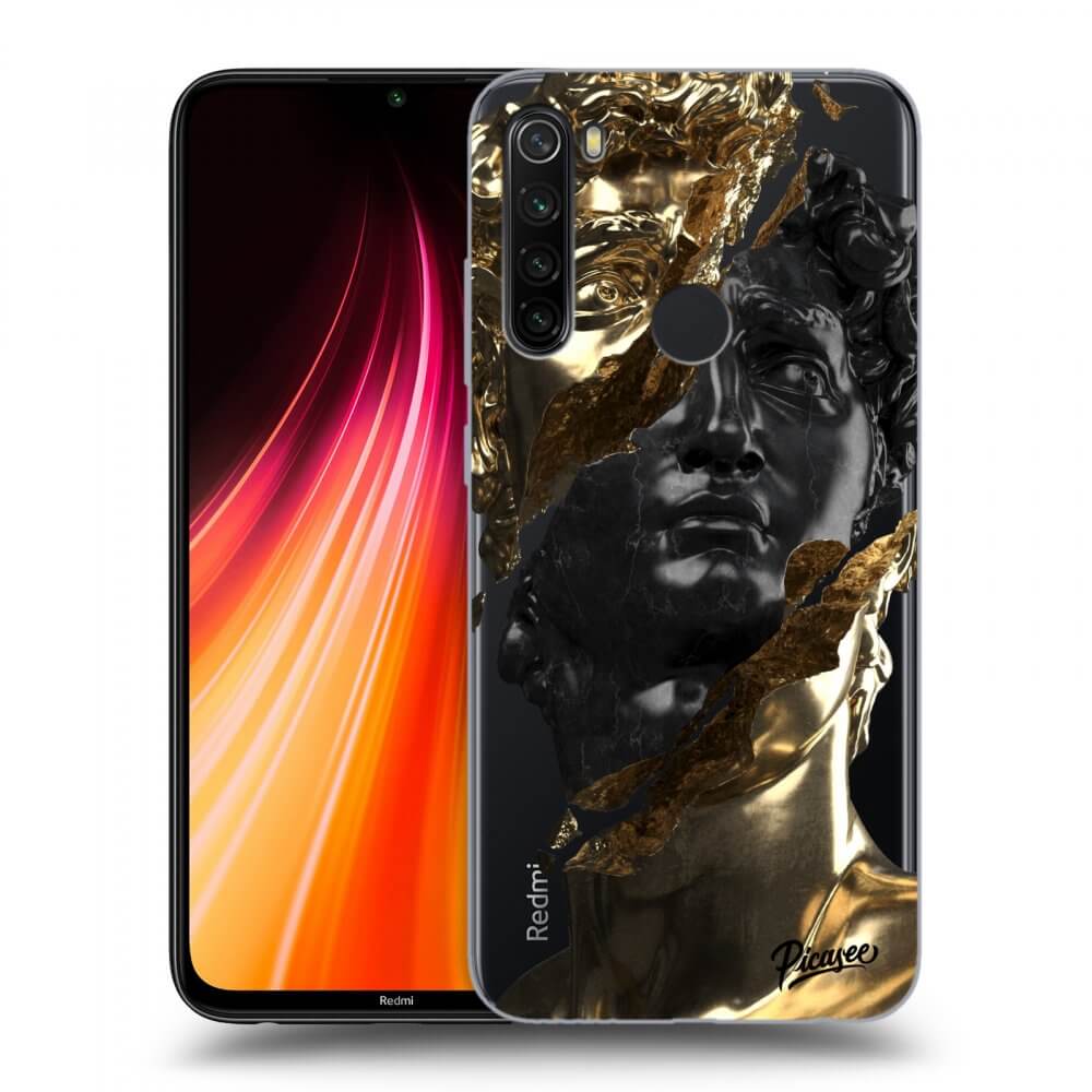 Xiaomi Redmi Note 8T Hülle - Transparentes Silikon - Gold - Black