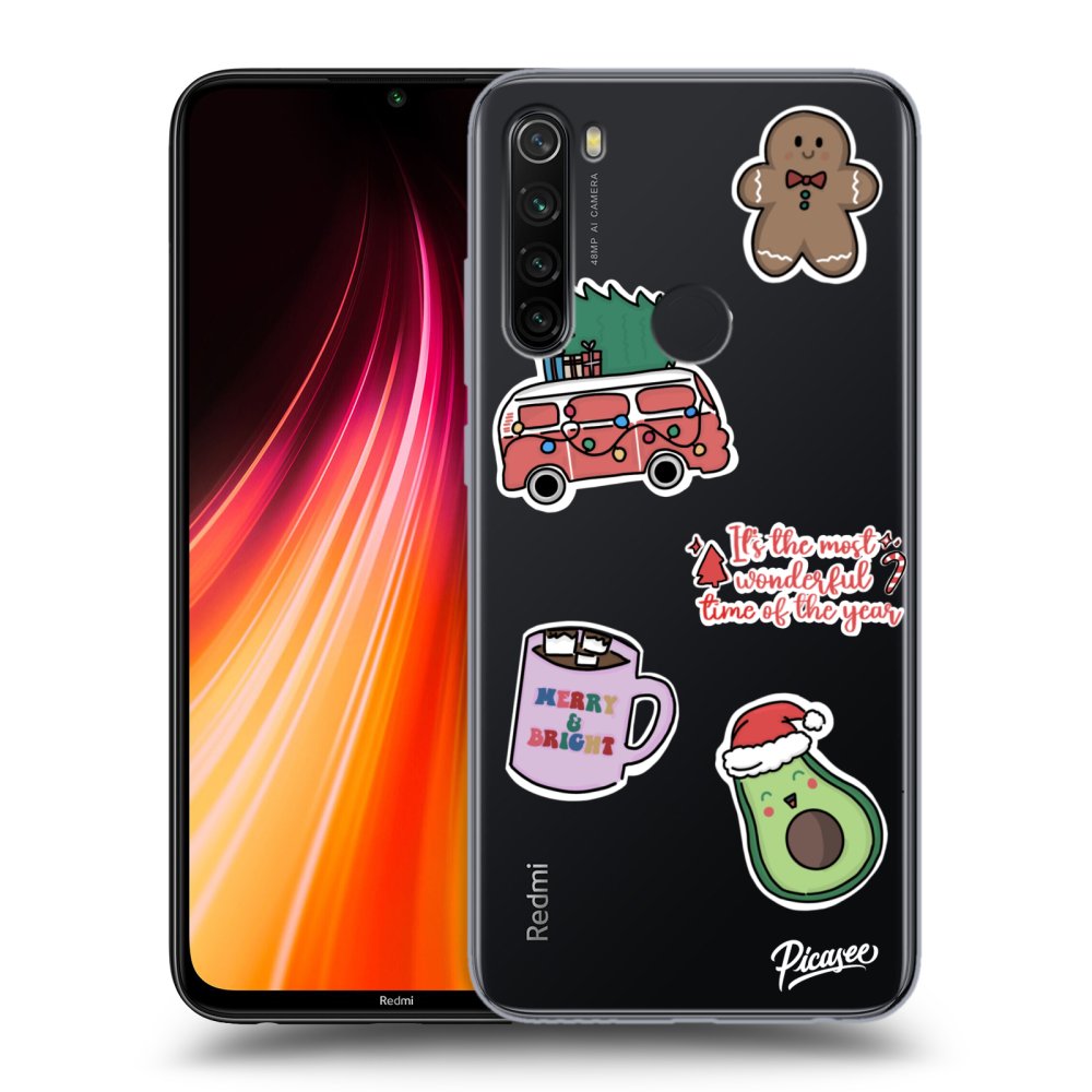 Xiaomi Redmi Note 8T Hülle - Transparentes Silikon - Christmas Stickers