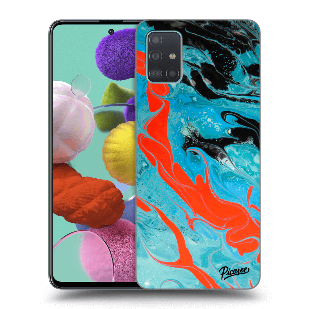 Samsung Galaxy A51 A515F Hülle - Schwarzes Silikon - Blue Magma