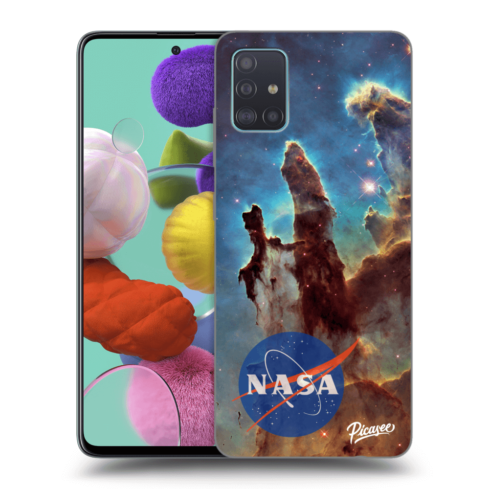 Samsung Galaxy A51 A515F Hülle - Schwarzes Silikon - Eagle Nebula