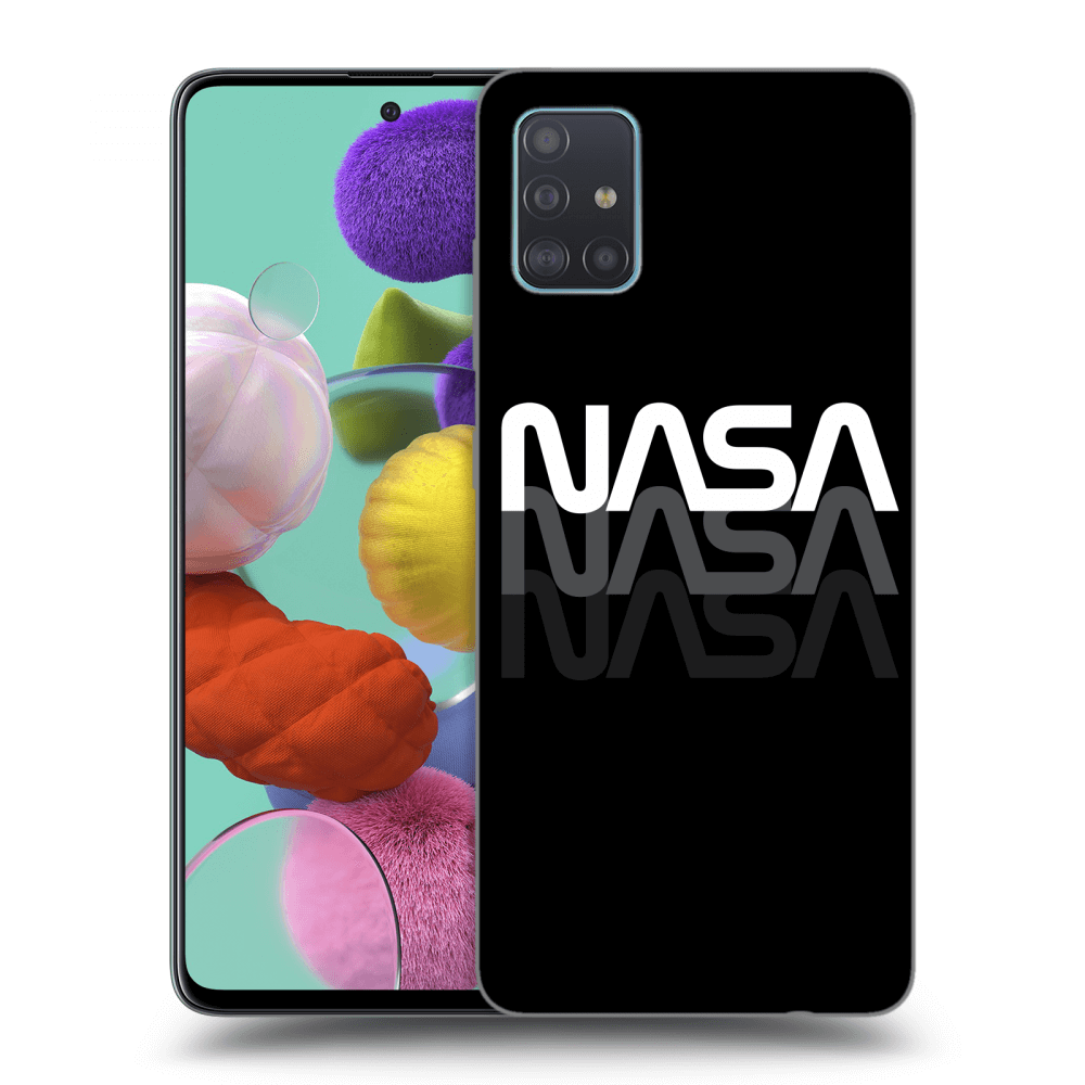 Samsung Galaxy A51 A515F Hülle - Schwarzes Silikon - NASA Triple