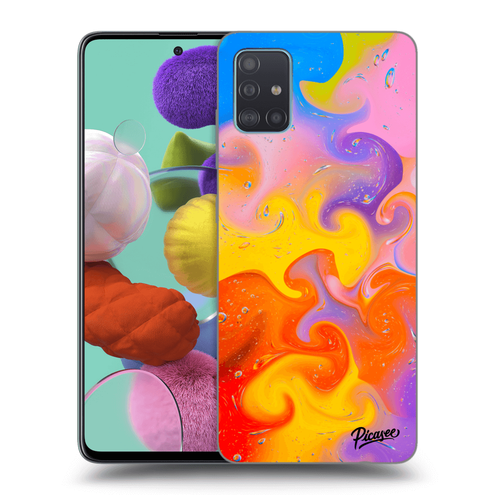 Samsung Galaxy A51 A515F Hülle - Schwarzes Silikon - Bubbles