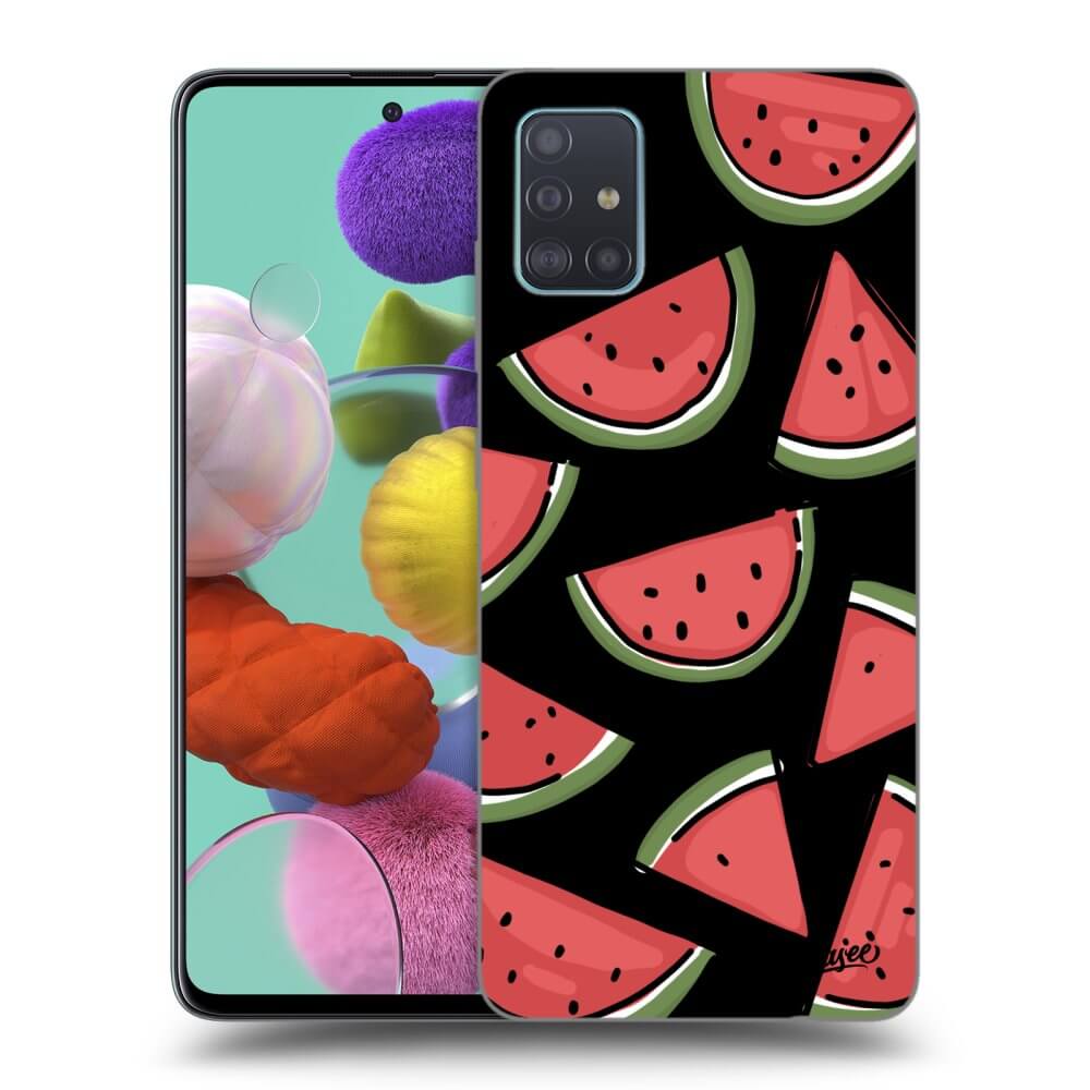 Samsung Galaxy A51 A515F Hülle - Schwarzes Silikon - Melone