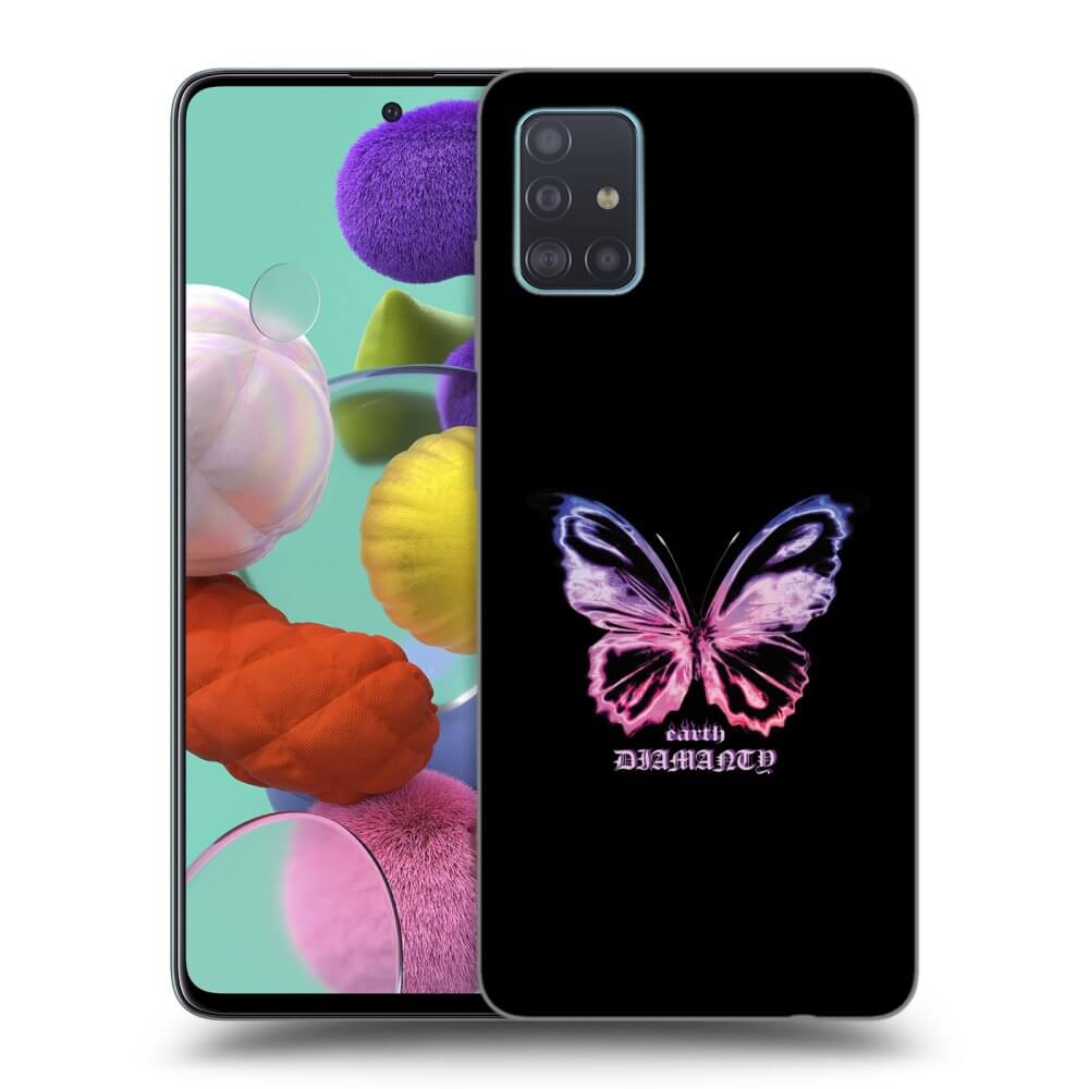 Samsung Galaxy A51 A515F Hülle - Transparentes Silikon - Diamanty Purple