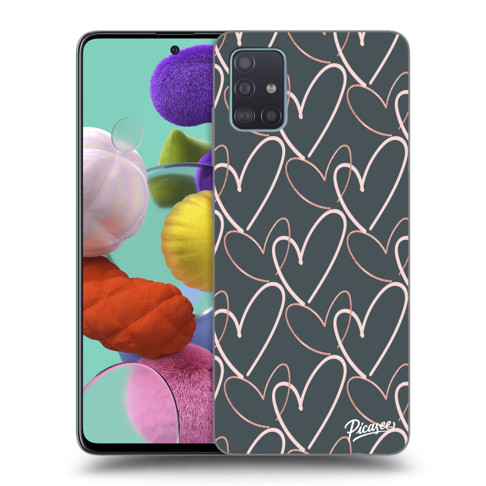 Samsung Galaxy A51 A515F Hülle - Schwarzes Silikon - Lots Of Love