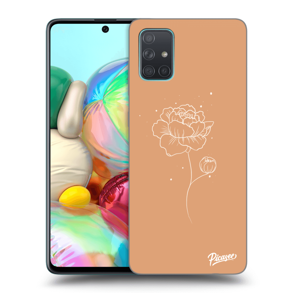 Samsung Galaxy A71 A715F Hülle - Transparentes Silikon - Peonies