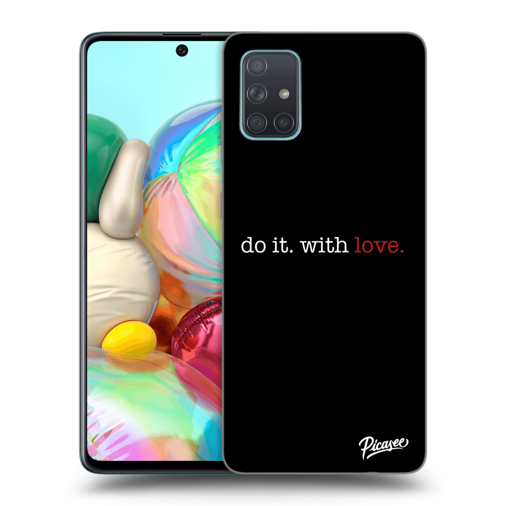 Samsung Galaxy A71 A715F Hülle - Schwarzes Silikon - Do It. With Love.