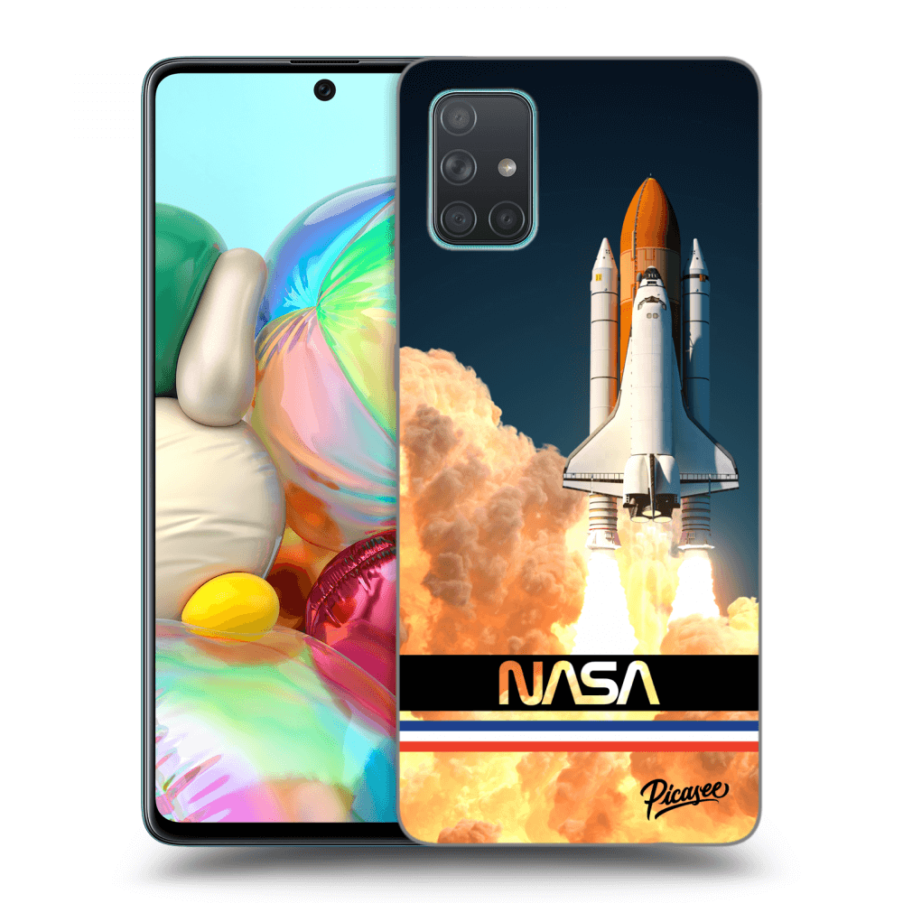 Samsung Galaxy A71 A715F Hülle - Transparentes Silikon - Space Shuttle