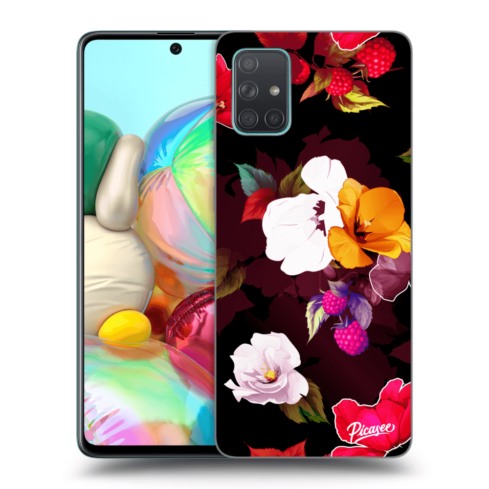 Samsung Galaxy A71 A715F Hülle - Transparentes Silikon - Flowers And Berries