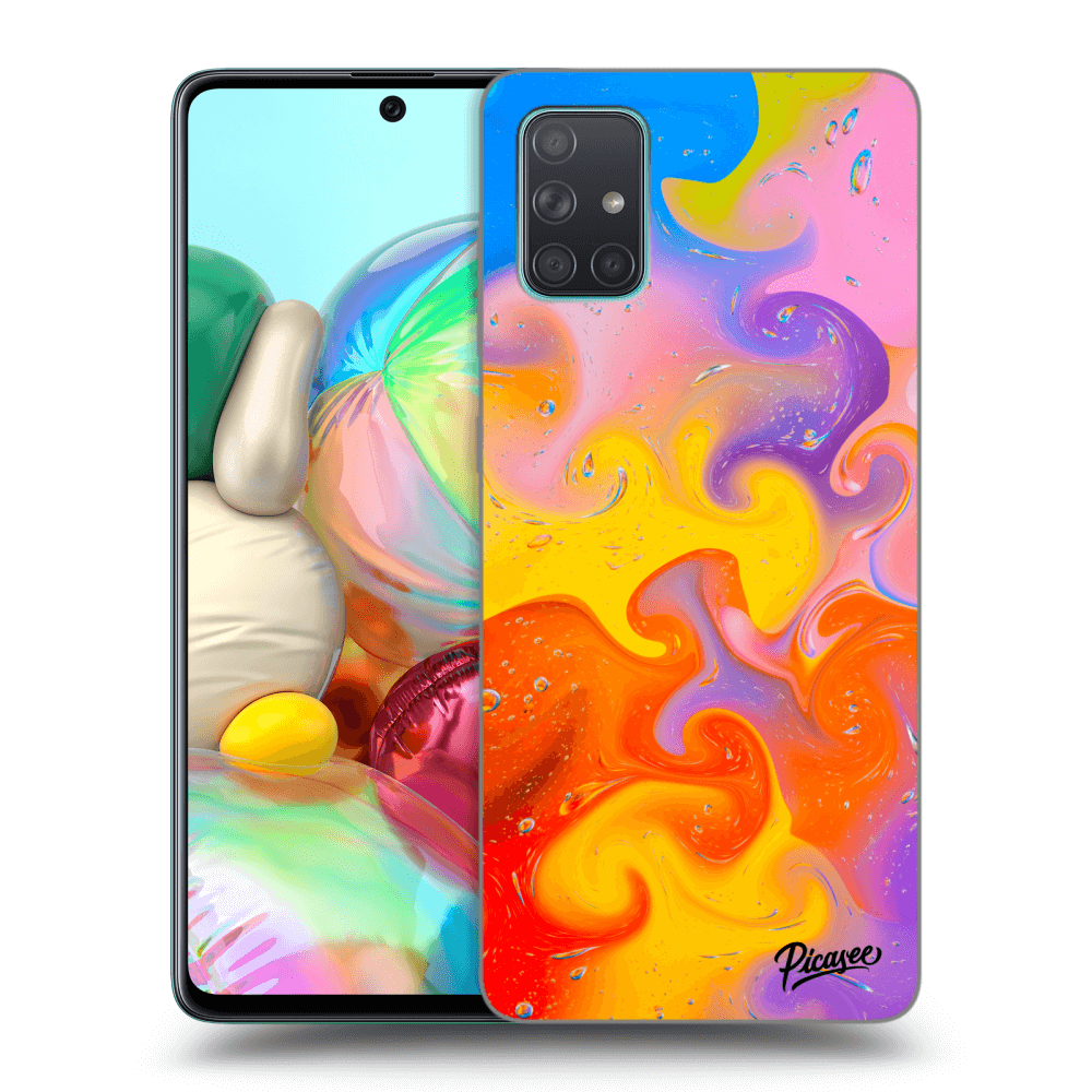 Samsung Galaxy A71 A715F Hülle - Transparentes Silikon - Bubbles