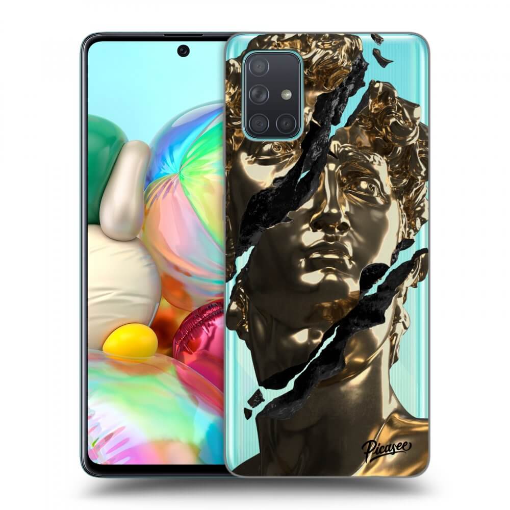 Samsung Galaxy A71 A715F Hülle - Transparentes Silikon - Golder