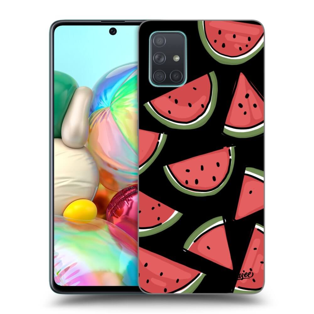 Samsung Galaxy A71 A715F Hülle - Schwarzes Silikon - Melone