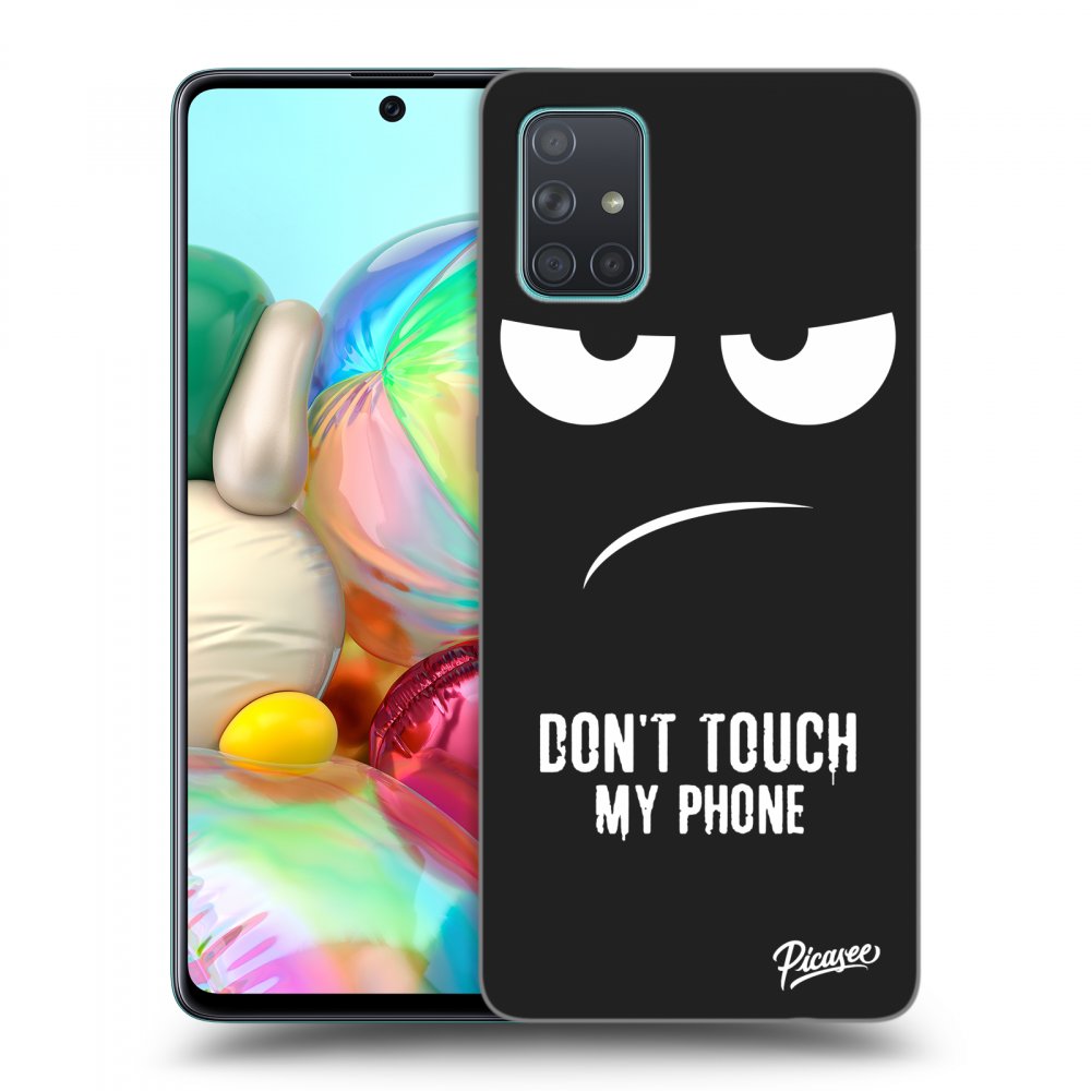 Samsung Galaxy A71 A715F Hülle - Schwarzes Silikon - Don't Touch My Phone