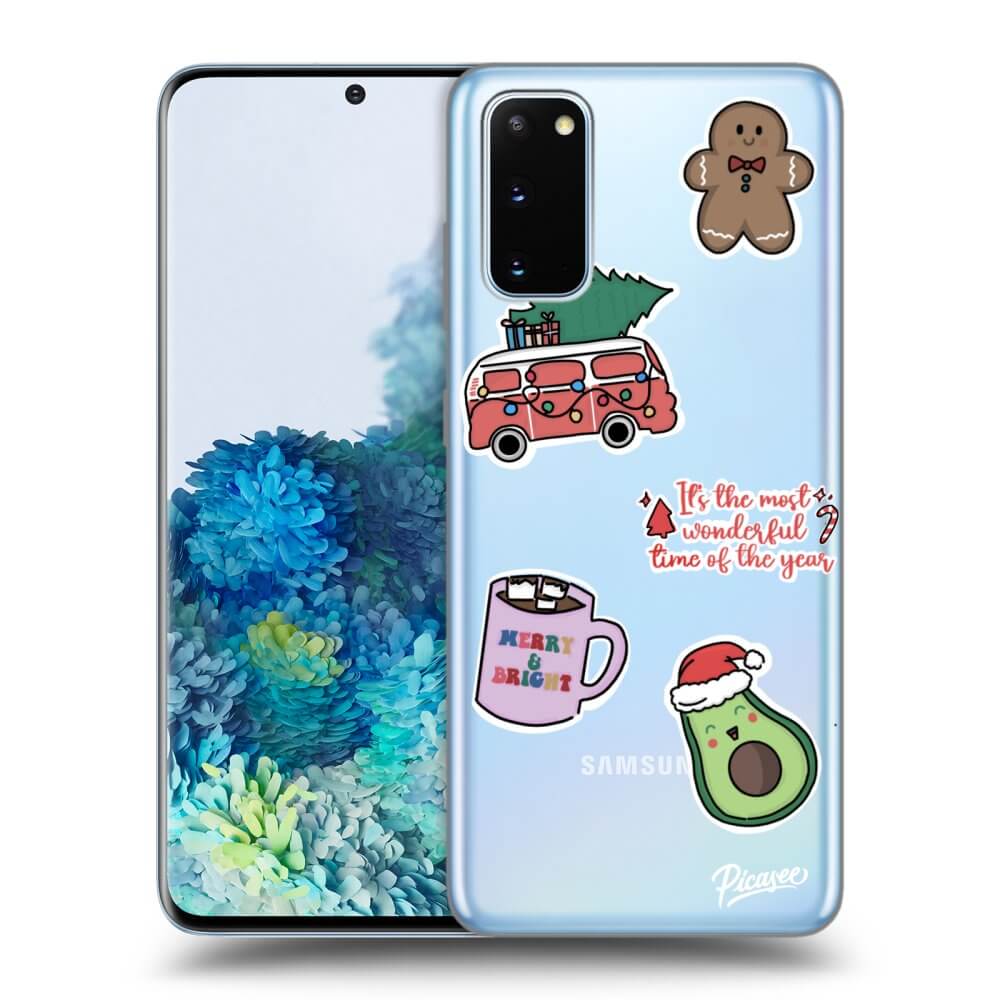 Samsung Galaxy S20 G980F Hülle - Transparentes Silikon - Christmas Stickers