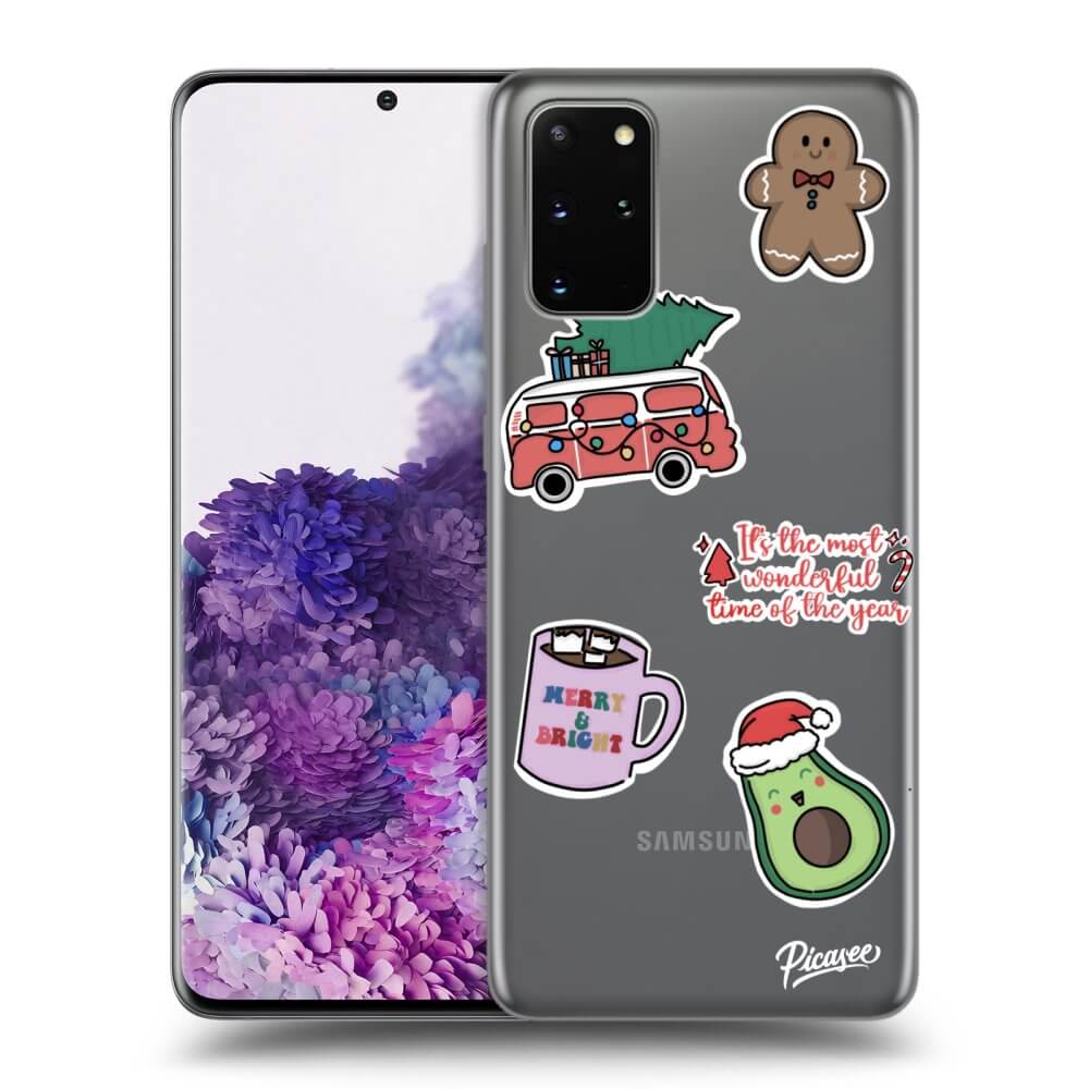 Samsung Galaxy S20+ G985F Hülle - Transparentes Silikon - Christmas Stickers