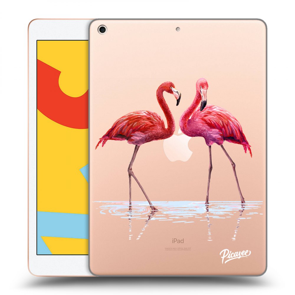 Transparente Silikonhülle Für Apple IPad 10.2 2019 (7. Gen) - Flamingos Zu Zweit