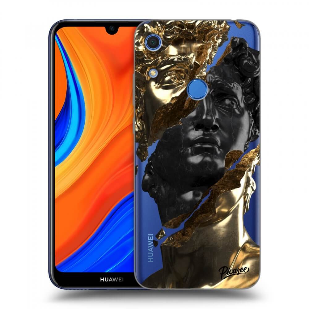 Huawei Y6S Hülle - Transparentes Silikon - Gold - Black