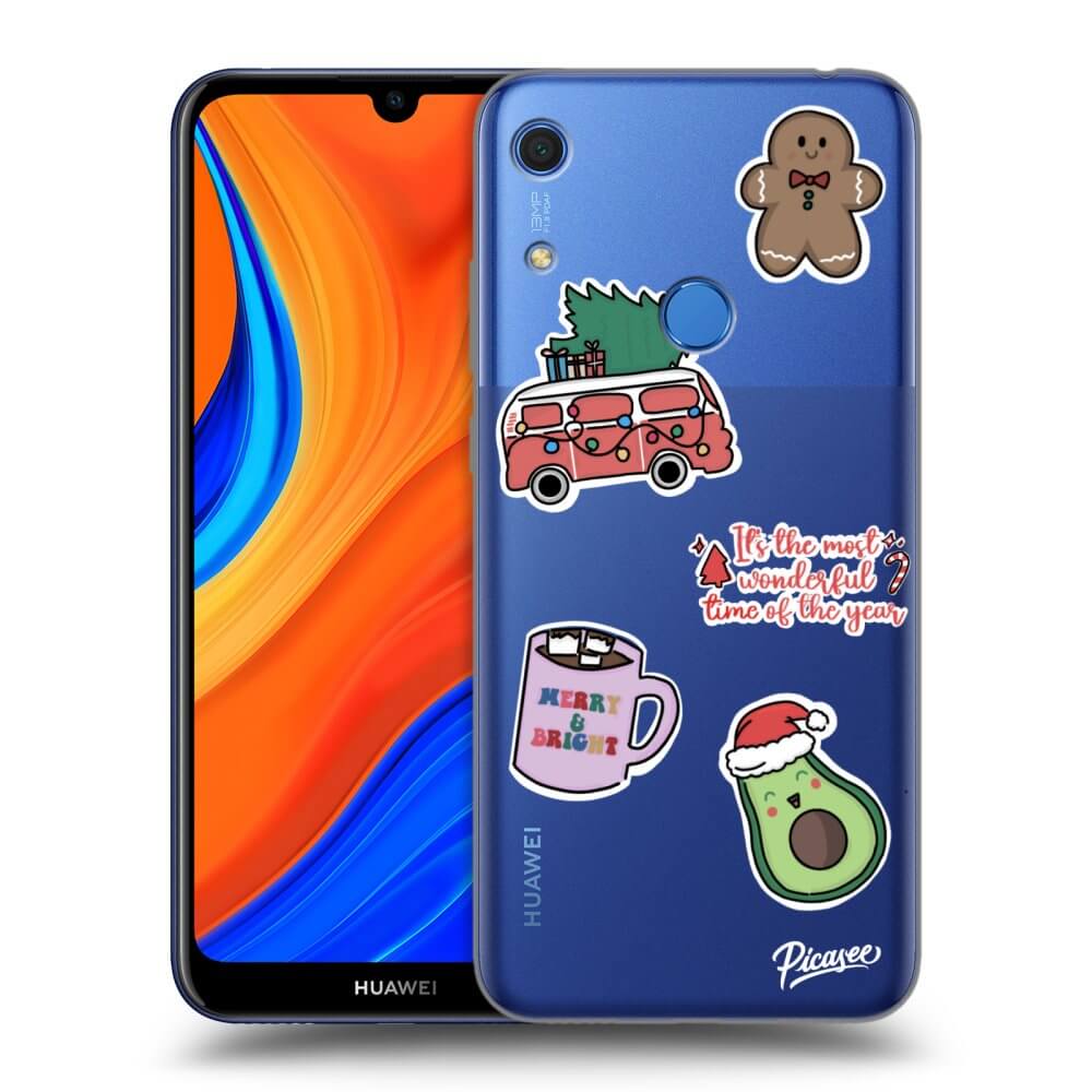 Huawei Y6S Hülle - Transparentes Silikon - Christmas Stickers