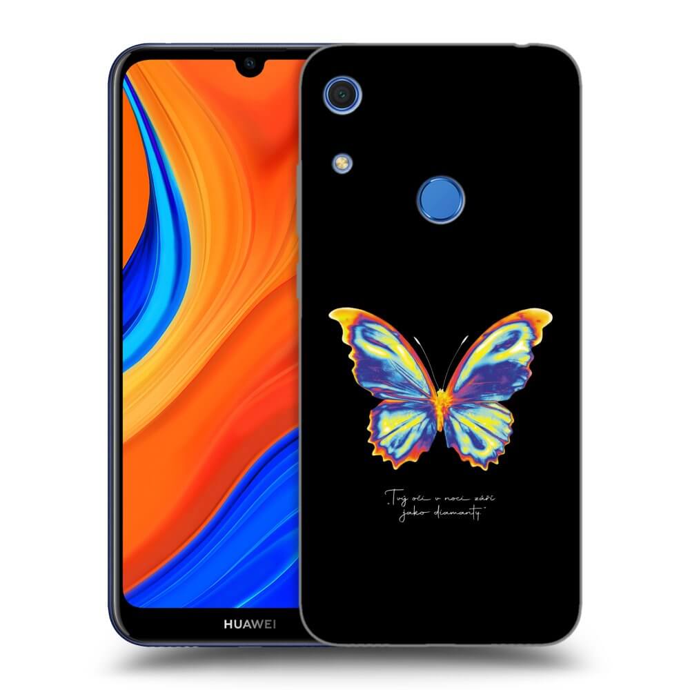 Huawei Y6S Hülle - Transparentes Silikon - Diamanty Black