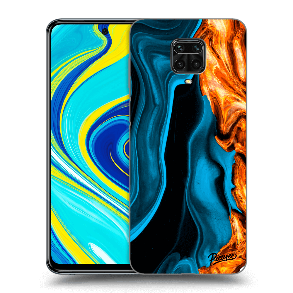 Xiaomi Redmi Note 9 Pro Hülle - Transparentes Silikon - Gold Blue