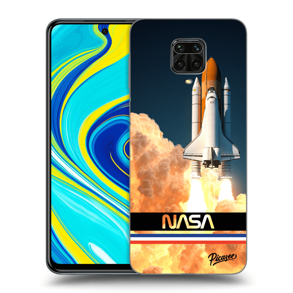 Xiaomi Redmi Note 9 Pro Hülle - Schwarzes Silikon - Space Shuttle