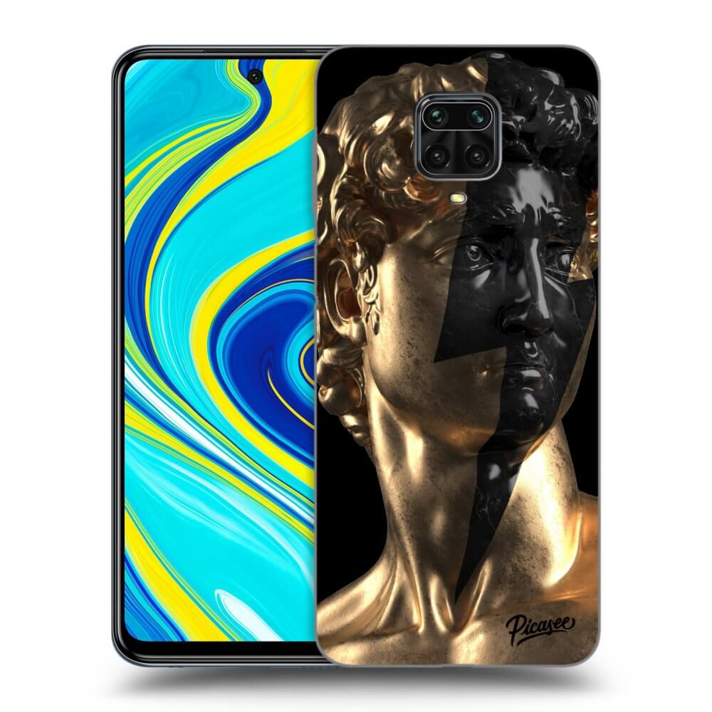 Xiaomi Redmi Note 9 Pro Hülle - Schwarzes Silikon - Wildfire - Gold