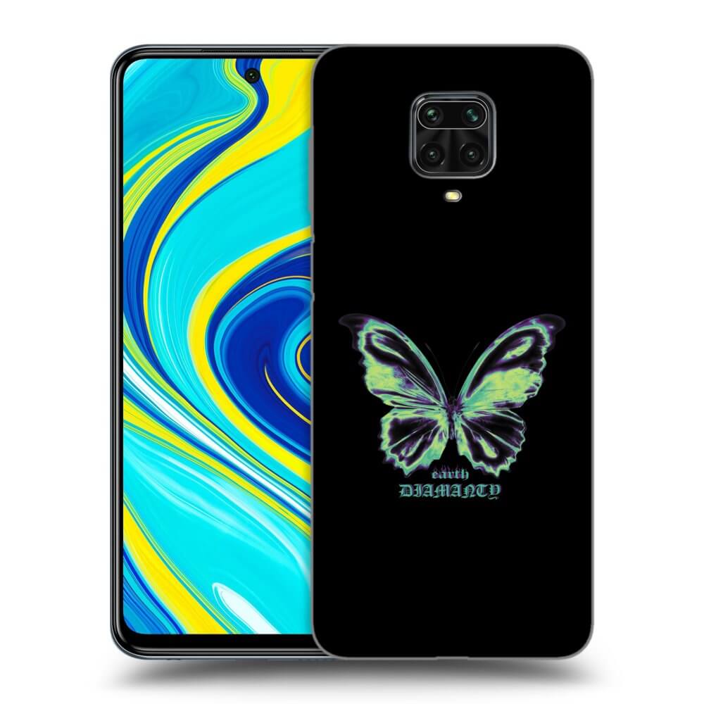 Xiaomi Redmi Note 9 Pro Hülle - Schwarzes Silikon - Diamanty Blue