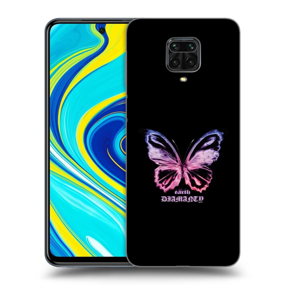 Xiaomi Redmi Note 9 Pro Hülle - Schwarzes Silikon - Diamanty Purple