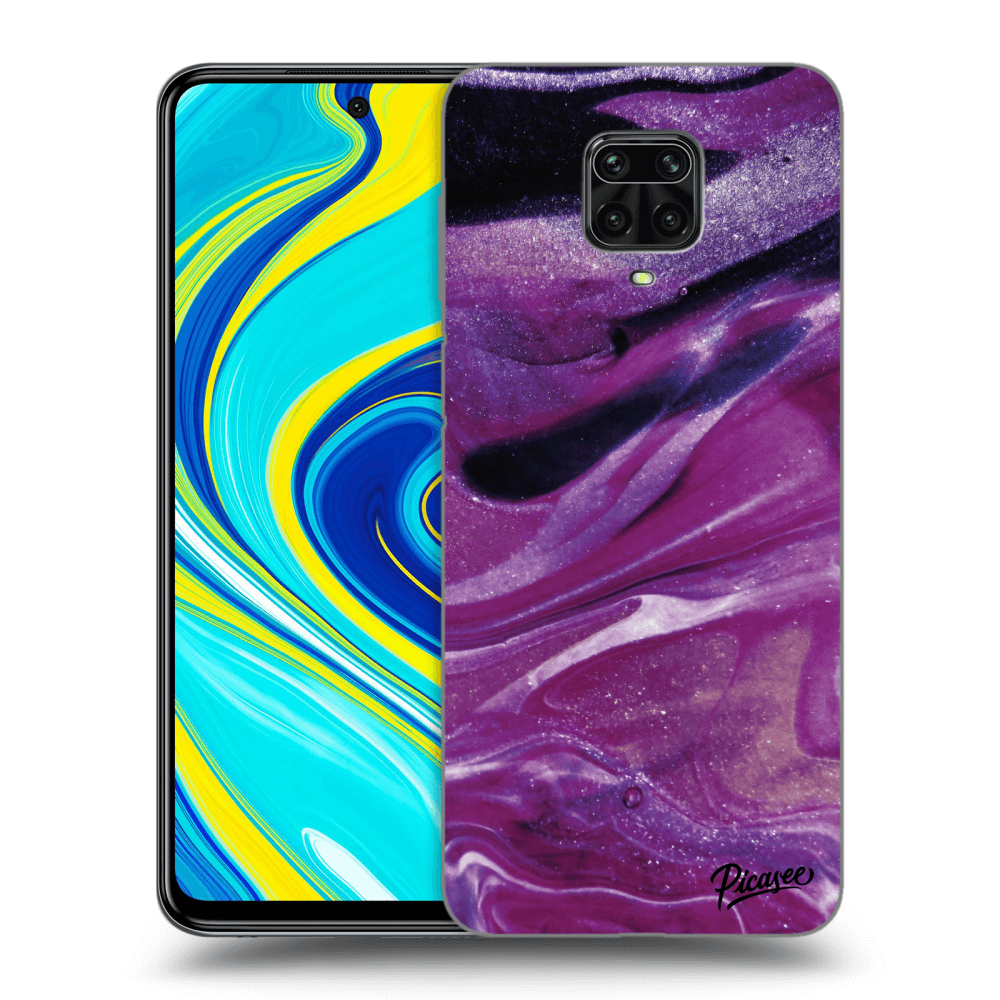 Xiaomi Redmi Note 9 Pro Hülle - Transparentes Silikon - Purple Glitter