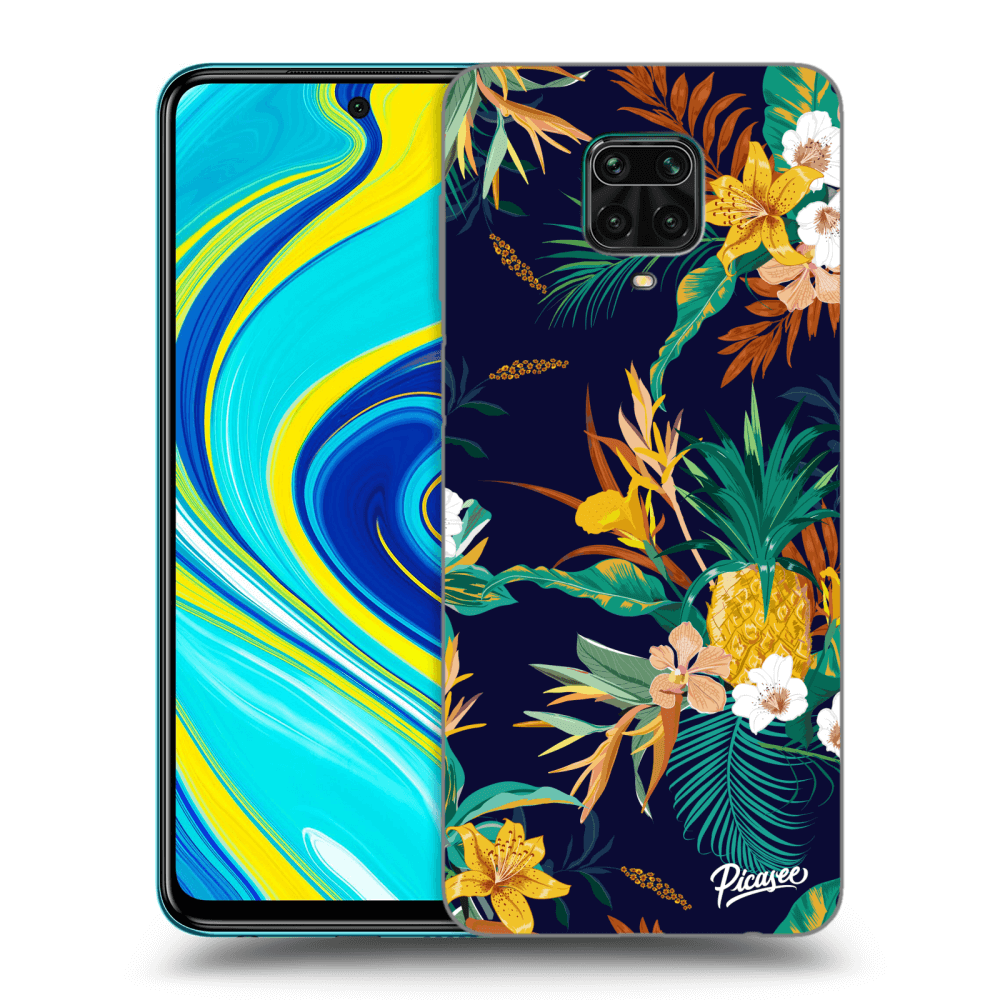 Xiaomi Redmi Note 9S Hülle - Schwarzes Silikon - Pineapple Color