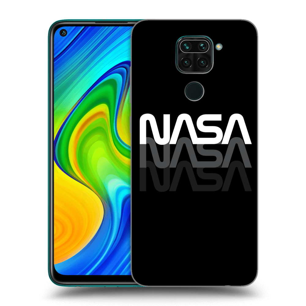 Xiaomi Redmi Note 9 Hülle - Schwarzes Silikon - NASA Triple