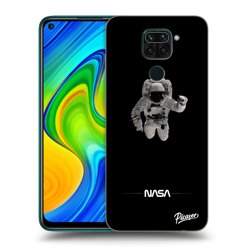 Xiaomi Redmi Note 9 Hülle - Schwarzes Silikon - Astronaut Minimal