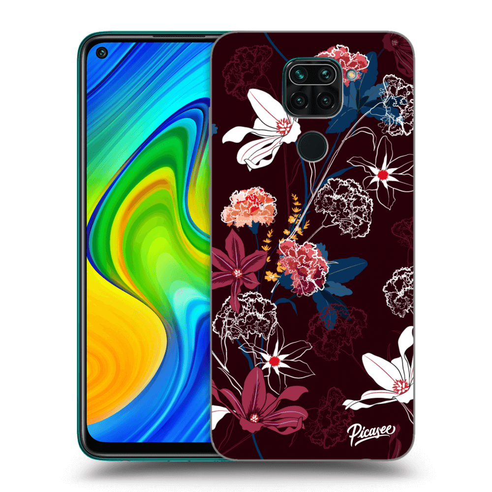 Xiaomi Redmi Note 9 Hülle - Schwarzes Silikon - Dark Meadow